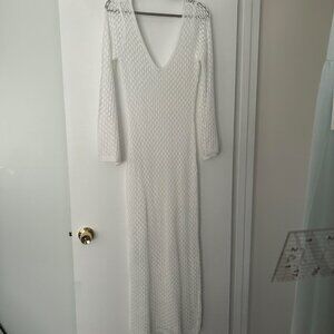 White Knit Swimsuit Coverup